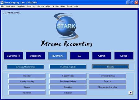 Inventory Reports Menu Screenshot