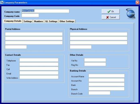Company Details Setup Screenshot