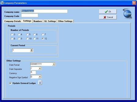 Company Setting Setup Screenshot