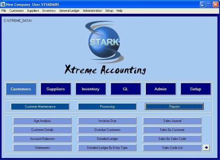 Customer Report Menu Screenshot